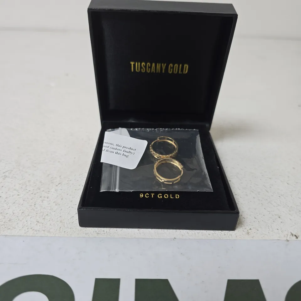 TUSCANY GOLD 9CT GOLD EAR RINGS IN BLACK BOX