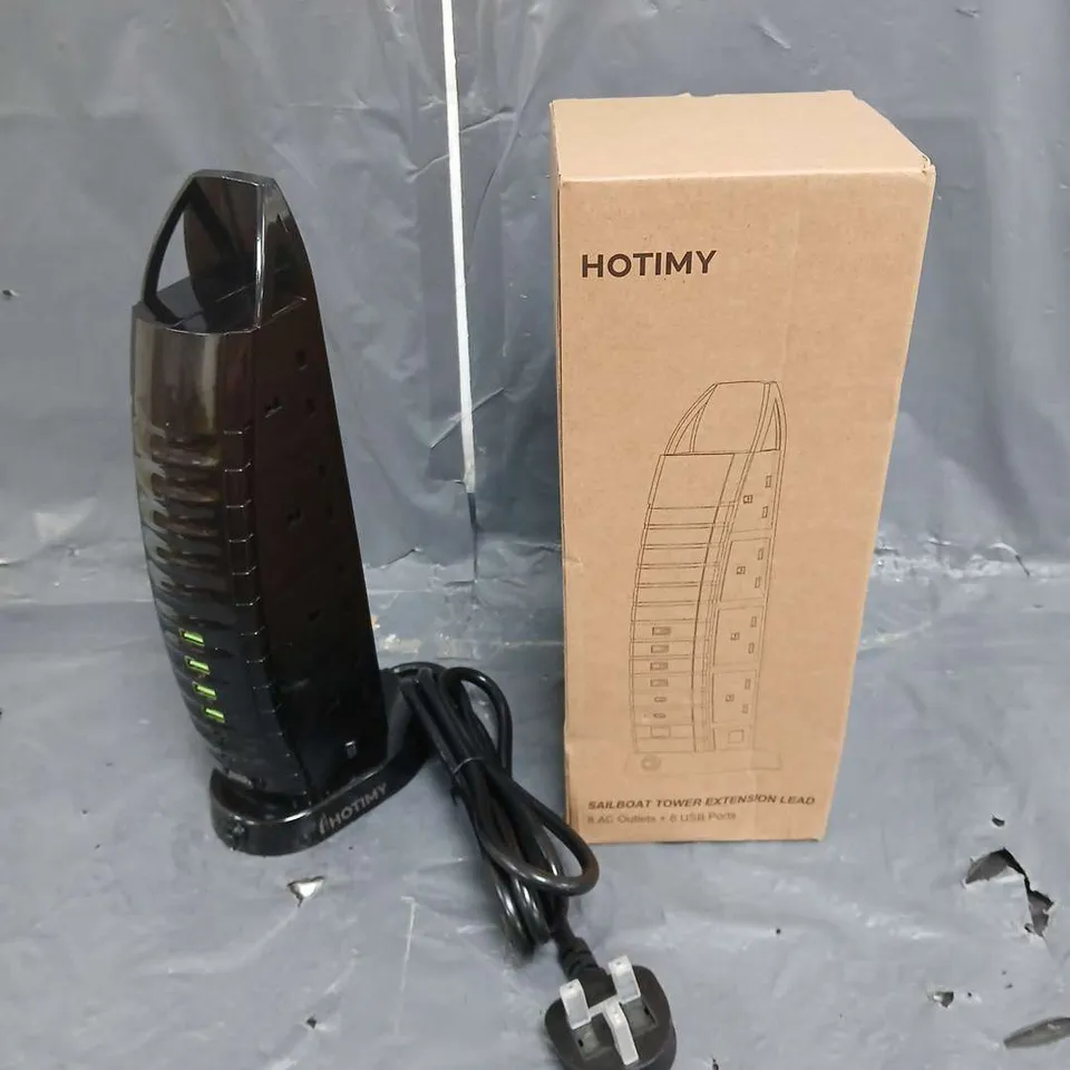 BOXED HOTIMY TOWER EXTENSION LEAD IN BLACK