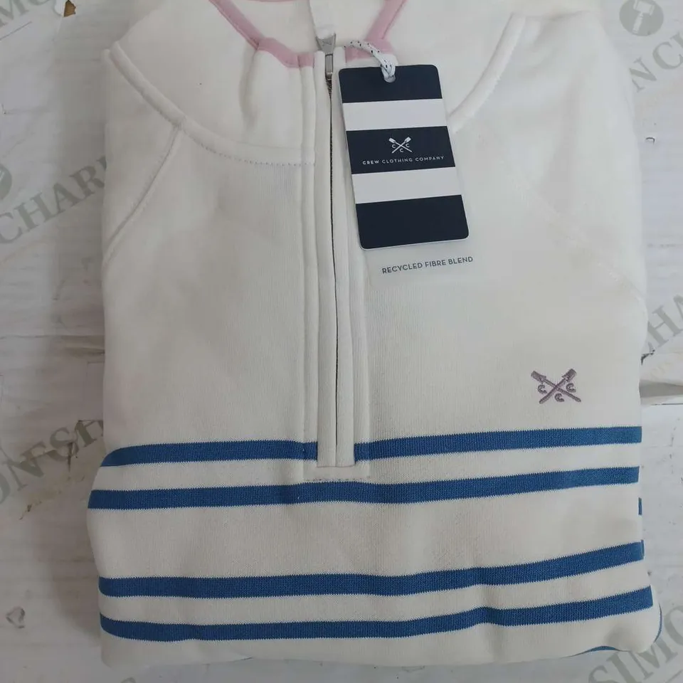 THE CREW CLOTHING COMPANY HALF ZIP SWEATSHIRT - SIZE 10