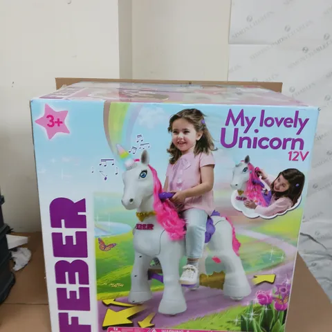 BOXED FEBER MY LOVELY UNICORN RIDE-ON - COLLECTTION ONLY