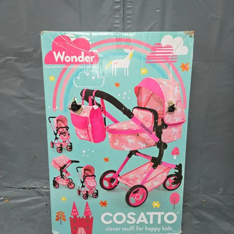 BOXED COSATTO UNICORN PRINT WONDER DOLL PRAM