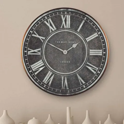 BOXED FLORENTINE SILVER WALL CLOCK 53CM (1 BOX)