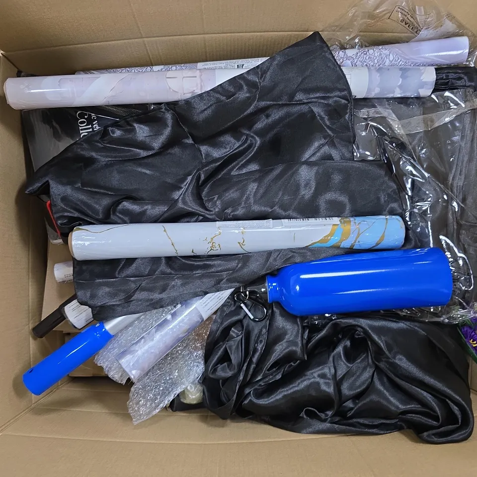 APPROXIMATELY 25 ASSORTED HOUSEHOLD PRODUCTS TO INCLUDE MIRROR ADHESIVE, WALLPAPER, CHAINSAW GUIDE BAR, ETC - COLLECTION ONLY