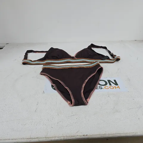 SIMPLY BE BROWN ELASTIC BIKINI SET SIZE 14 TAGGED