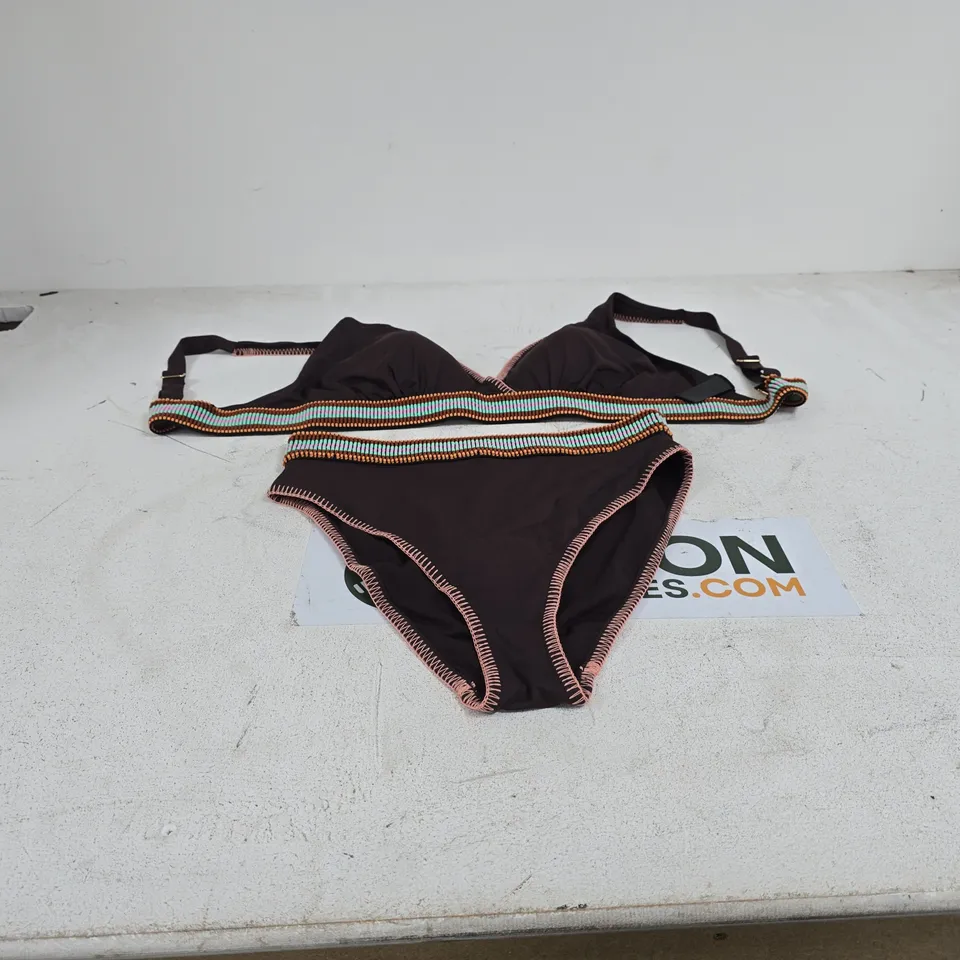 SIMPLY BE BROWN ELASTIC BIKINI SET SIZE 14 TAGGED