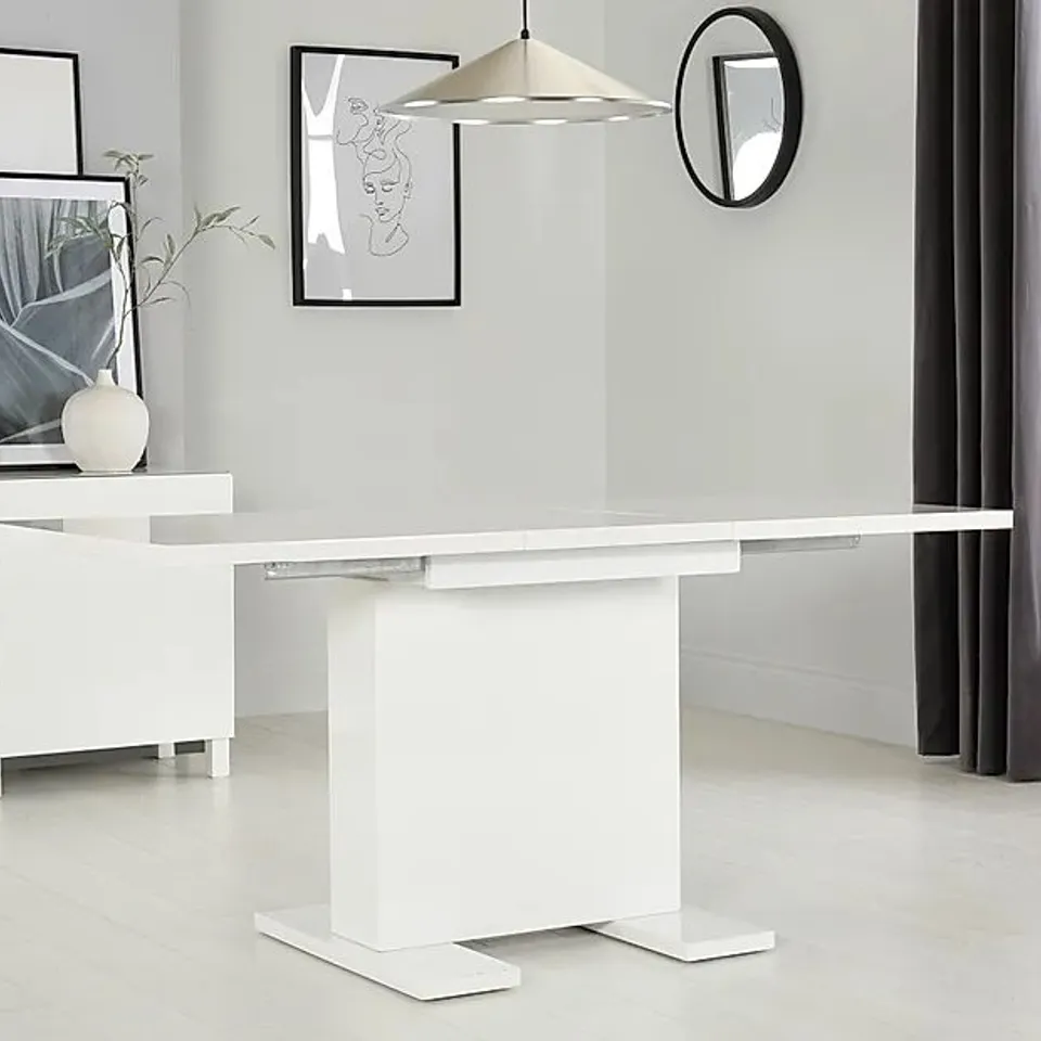 BOXED DESIGNER OSAKA EXTENDING DINING TABLE TOP ONLY WHITE