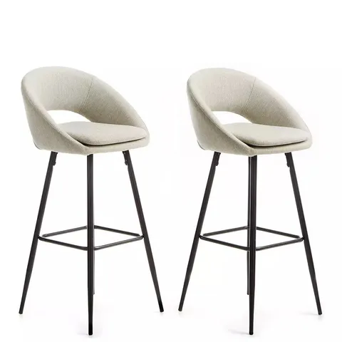 PAIR OF AURELIA BAR STOOLS - NATURAL/BLACK - COLLECTION ONLY 