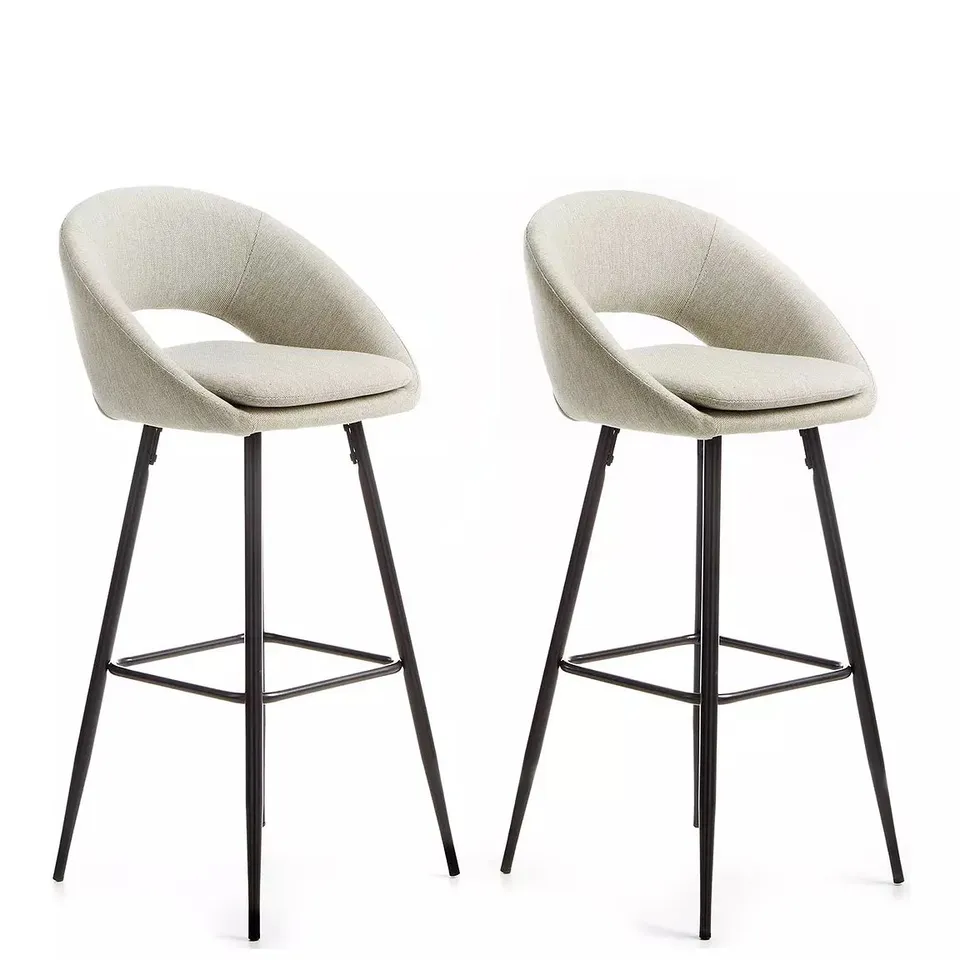 PAIR OF AURELIA BAR STOOLS - NATURAL/BLACK - COLLECTION ONLY  RRP £149.99