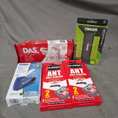 APPROXIMATELY 15 HOUSEHOLD ITEMS TO INCLUDE NIPPON ANT BAIT STATION, DAS MODELLING CLAY AND RAPESCO STAPLE TACKER