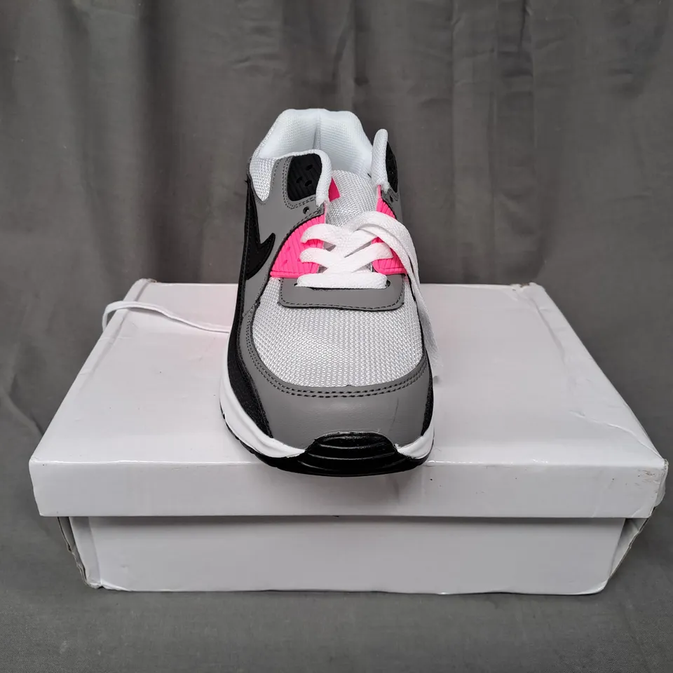 BOXED PAIR OF AIR MAX IN PINK/BLACK/GREY UK SIZE 5