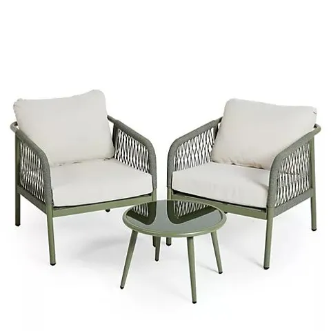 ABODE 3 PIECE ROPE DETAIL INDOOR/OUTDOOR BISTRO SET