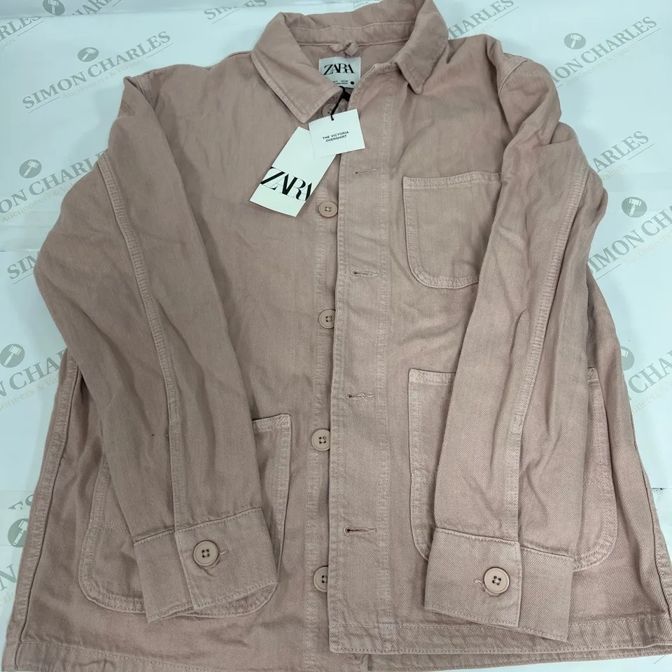 ZARA VICTORIA OVERSHIRT IN DUSTY PINK SIZE SMALL