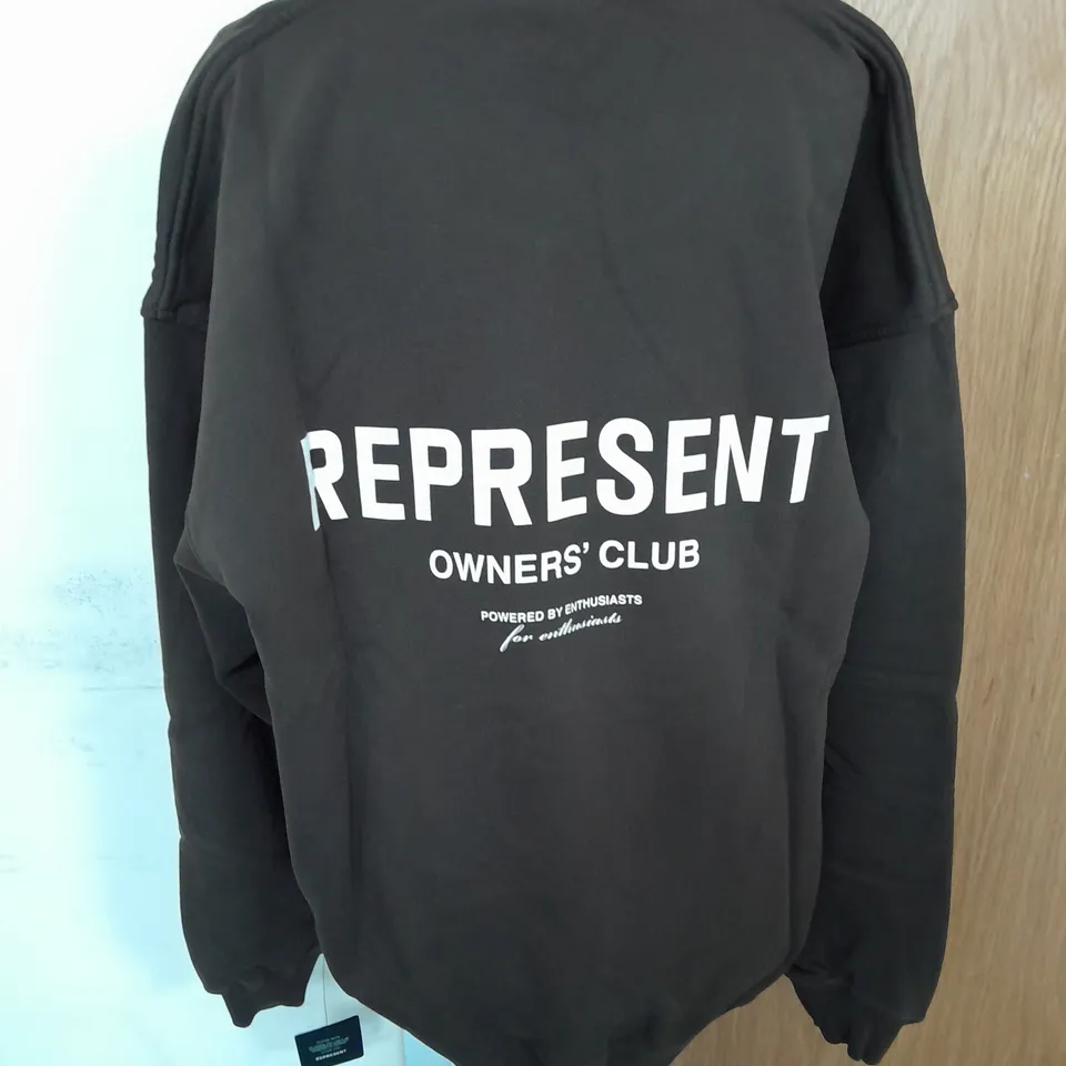 REPRESENT OWNER'S CLUB JERSEY SWEATER IN VINTAGE BROWN SIZE XL