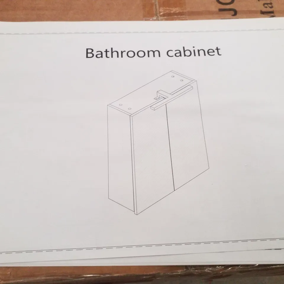 OFCASA 2 DOORS BATHROOM MIRROR CABINET WITH LED LIGHTS - WALL MOUNTED STORAGE WITH ADJUSTABLE SHELVES (1 BOX)