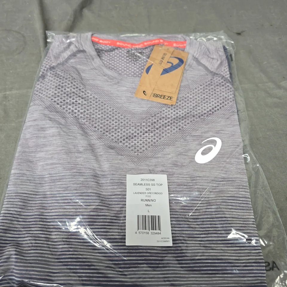 MENS RUNNING SEAMLESS T-SHIRT - GREY SIZE L