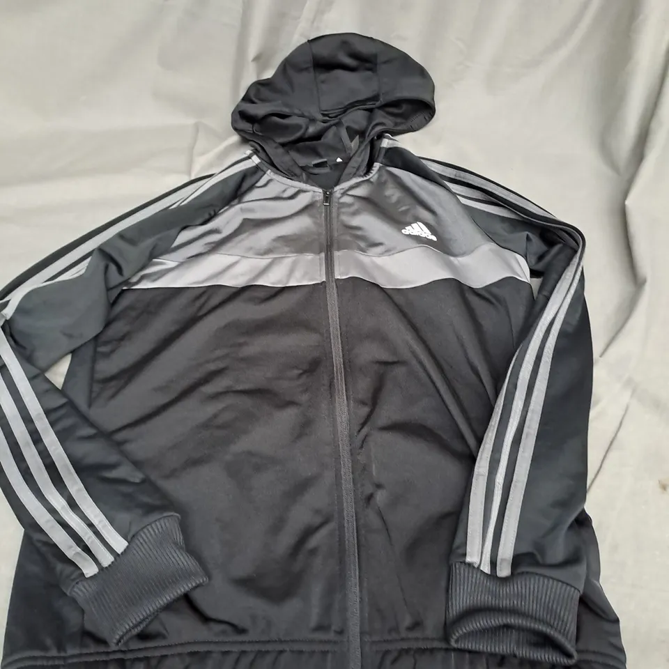 ADIDAS BLACK ZIP UP UK 15-16YR