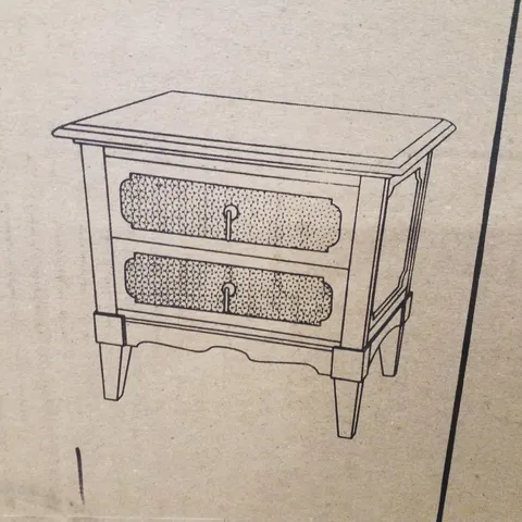 BOXED HOMEDIRECT365 BELLE WHITE ANTIQUE FRENCH NIGHTSTAND SMALL