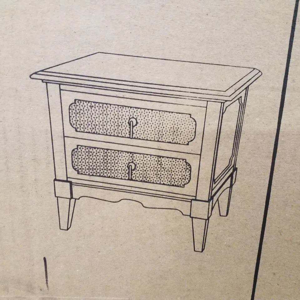 BOXED HOMEDIRECT365 BELLE WHITE ANTIQUE FRENCH NIGHTSTAND SMALL