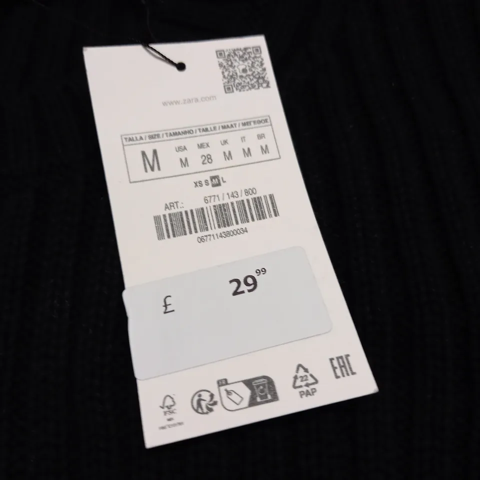 ZARA CROPPED BLACK JUMPER - UK M