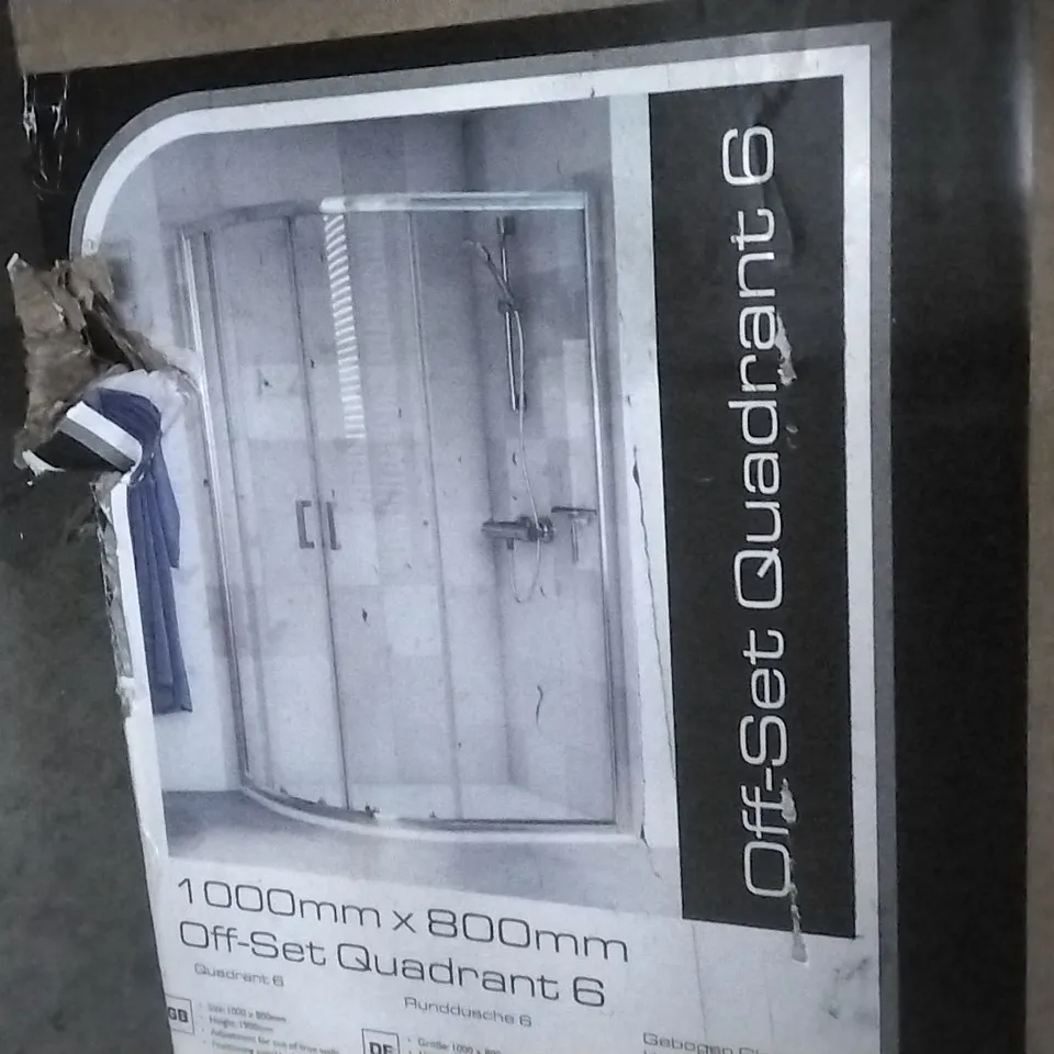 BOXED 1000MM X 800MM OFF-SET QUADRANT 6 SHOWER PANEL