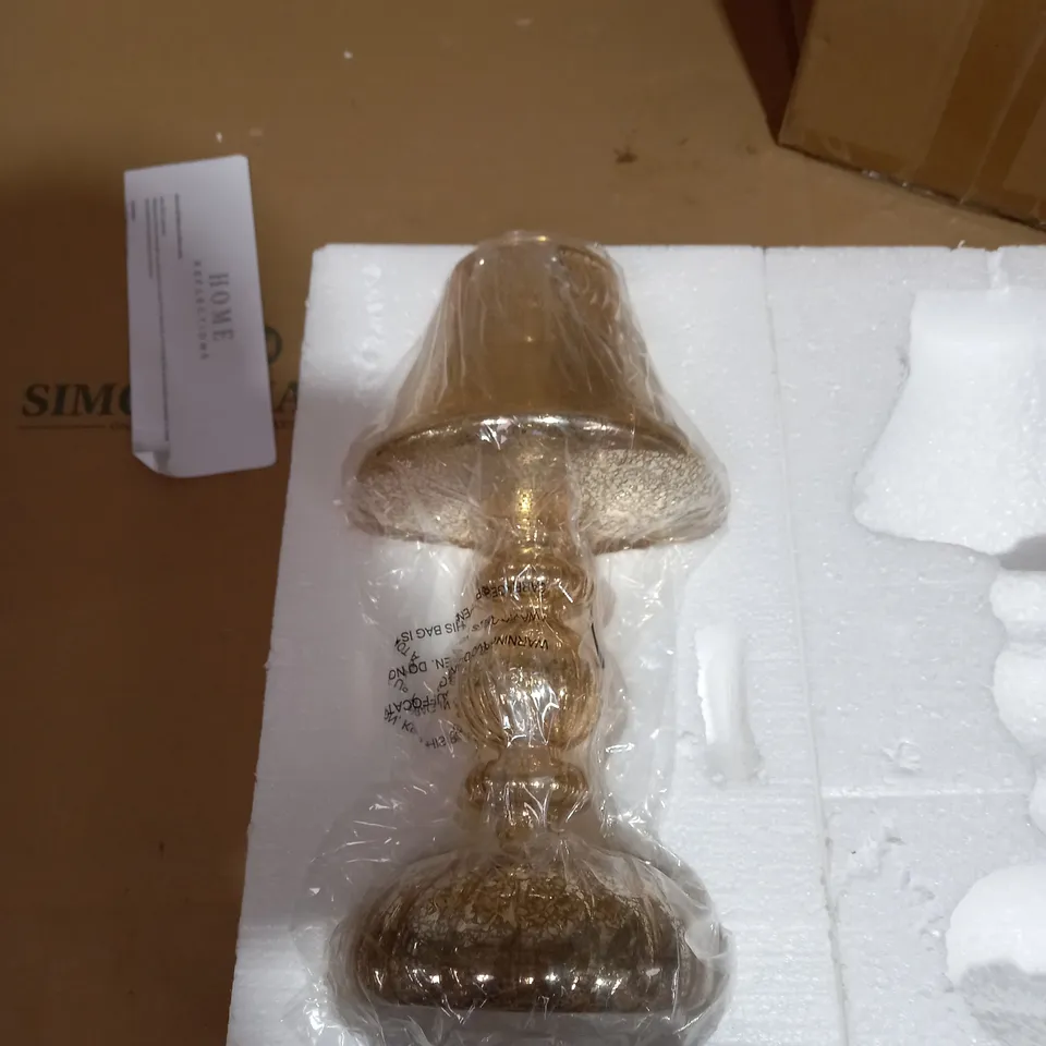 HOME REFLECTIONS PRE-LIT LED MERCURY GLASS LAMP GOLD - DAMAGED