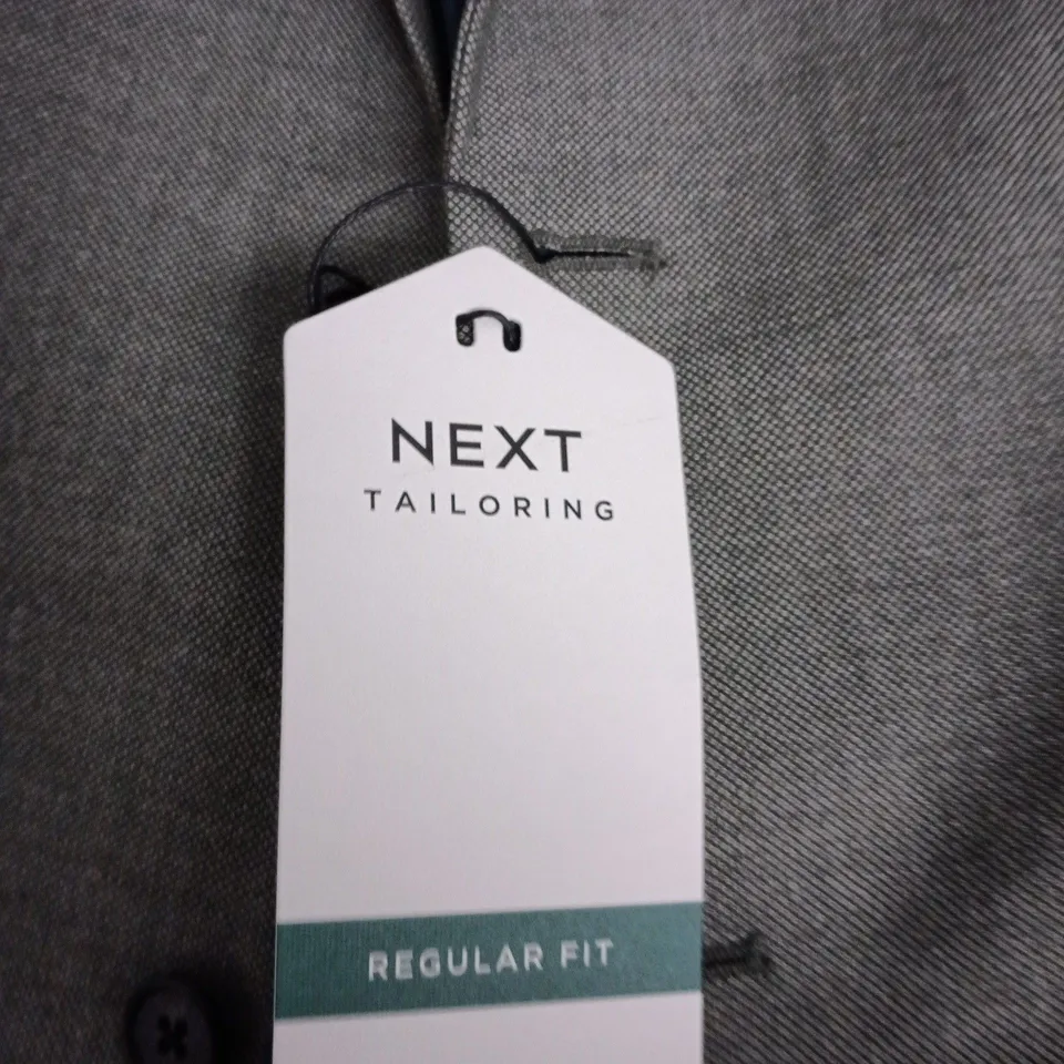 NEXT TAILORING MEN'S SUIT JACKET – UK 46R REGULAR FIT (EU 56), OLIVE/GREY
