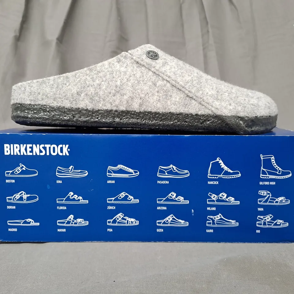 BOXED PAIR OF BIRKENSTOCK ZERMATT RIVET SHOES IN GREY UK SIZE 9