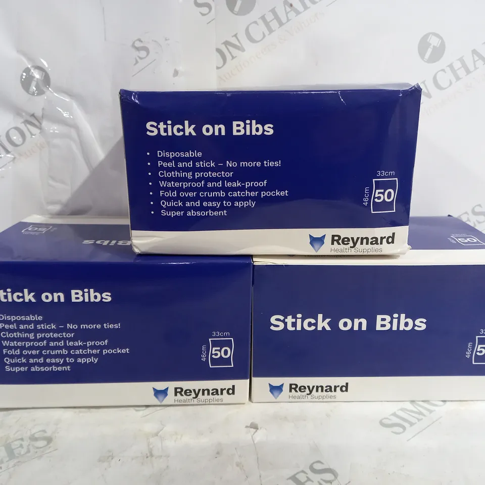 SET OF 3 REYNARD STICK ON BIBS 50
