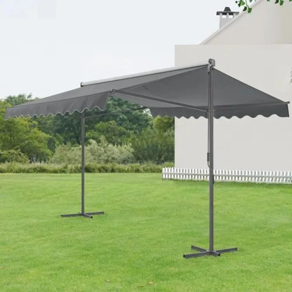 BOXED ASWATH 3M W × 3M D RETRACTABLE SUNSHADE WITH FRAME (2 BOXES)