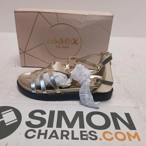 ESSEX GLAM NK-1 GOLD METALLIC SANDALS β UK 7