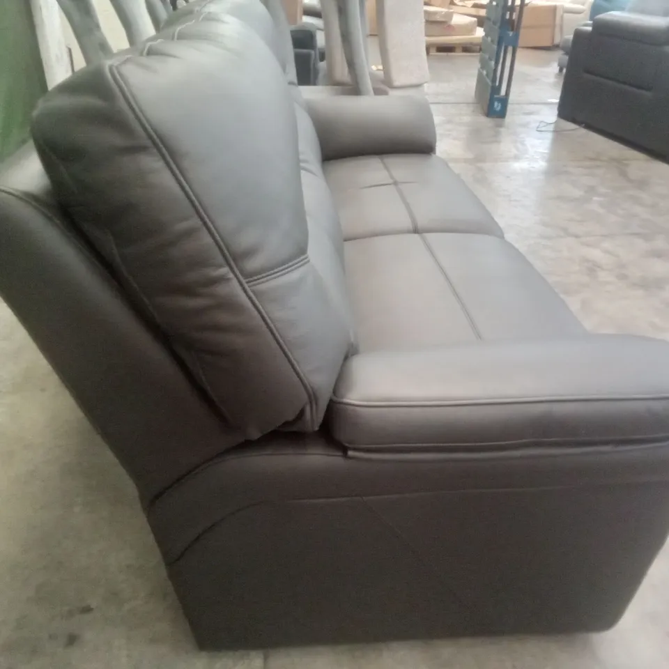 DESIGNER G PLAN MADE SEATTLE 3 SEATER SOFA - CAMBRIDGE SLATE LEATHER 