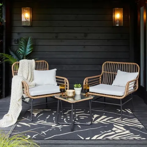 BOXED RATTAN ROPE BISTRO SET (1 BOX)