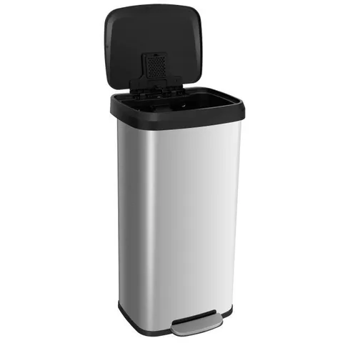 BOXED COSTWAY 68L STEP TRASH CAN WITH SOFT CLOSE LID AND DEODORIZER COMPARTMENT - SILVER