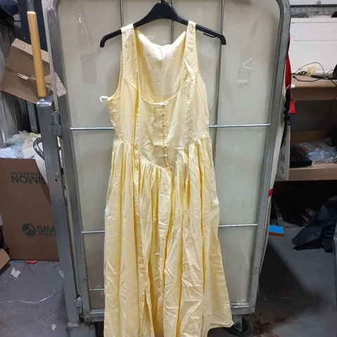 NOBODY CHILDS CORA MIDI DRESS YELLOW UK 10 TAGGED