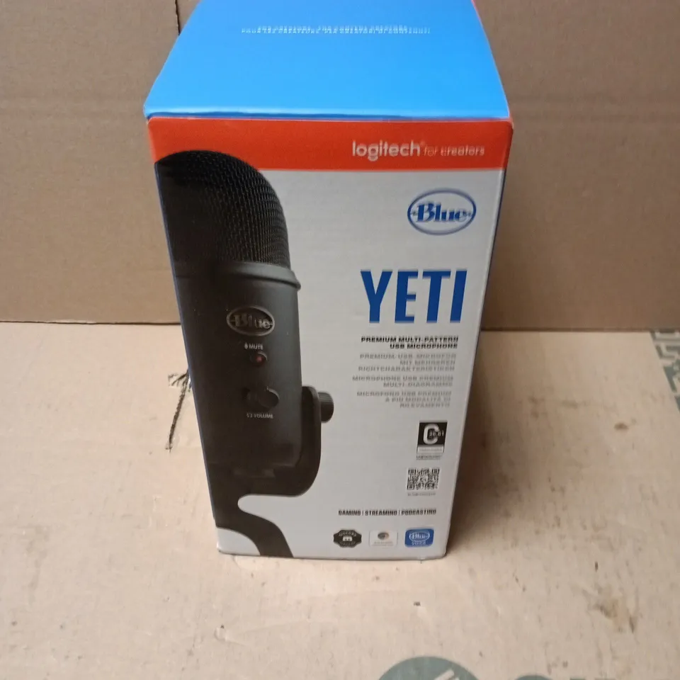 BLUE YETI PREMIUM MULTI-PATTERN USB MICROPHONE – BLACK - BOXED