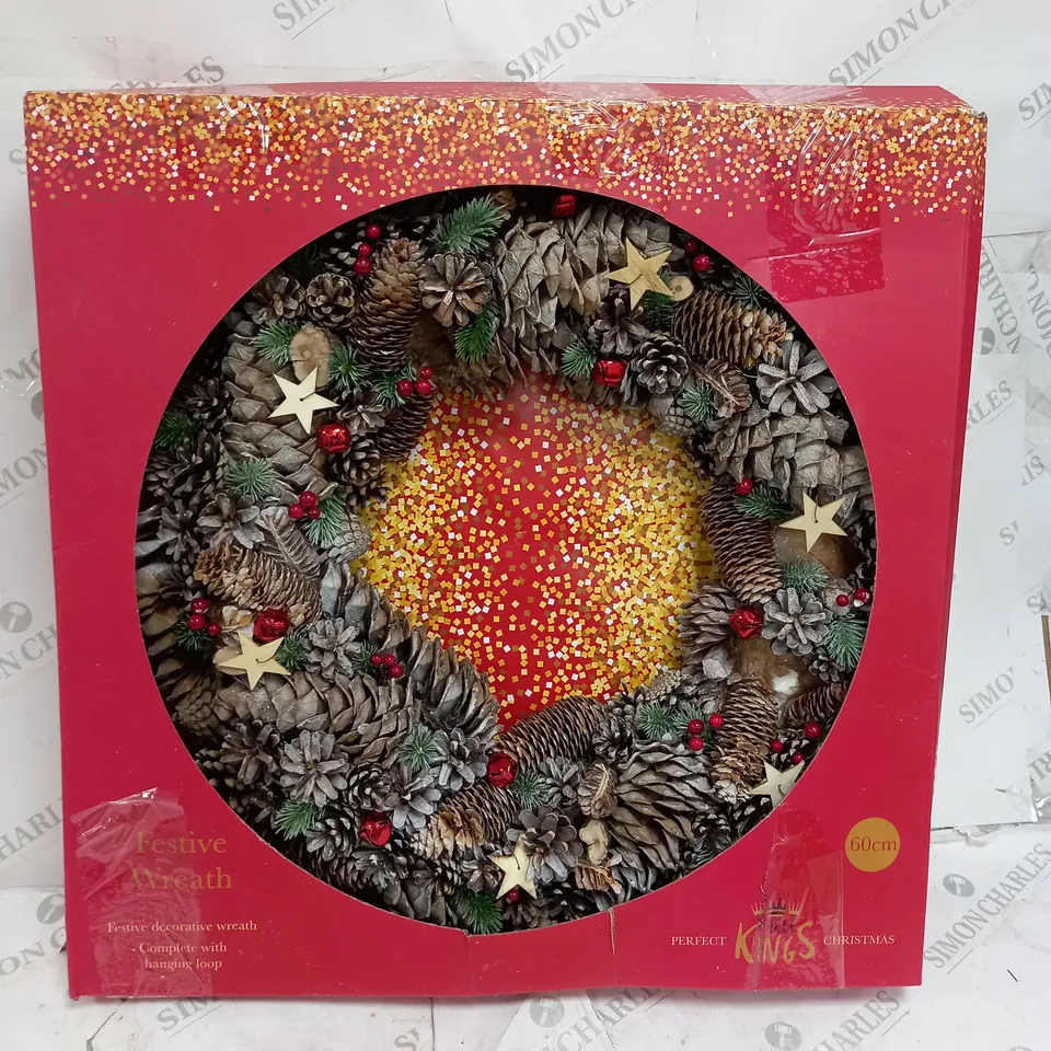 THREE KINGS 60 CM FROSTSTAR CHRISTMAS WREATH RRP £49.99