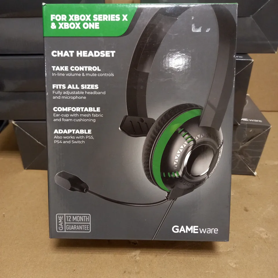 LOT OF 7 X BOXED GAMEWARE CHAT HEADSETS FOR XBOX SERIES X & XBOX ONE