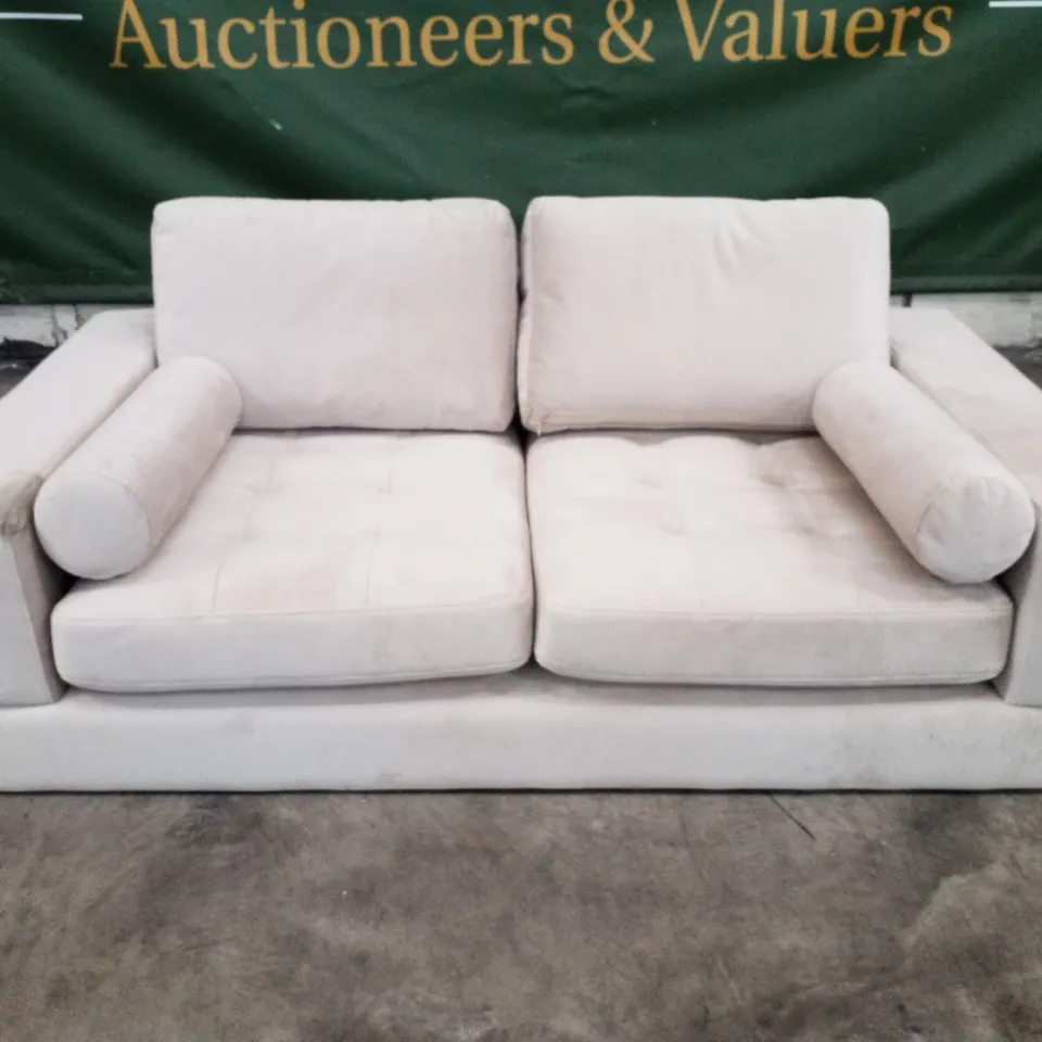 QUALITY DESIGNER 2 SEATER SOFA - CREAM FABRIC