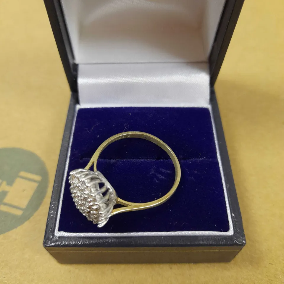 BOXED SPARKLE STONE GOLD EFFECT RING 