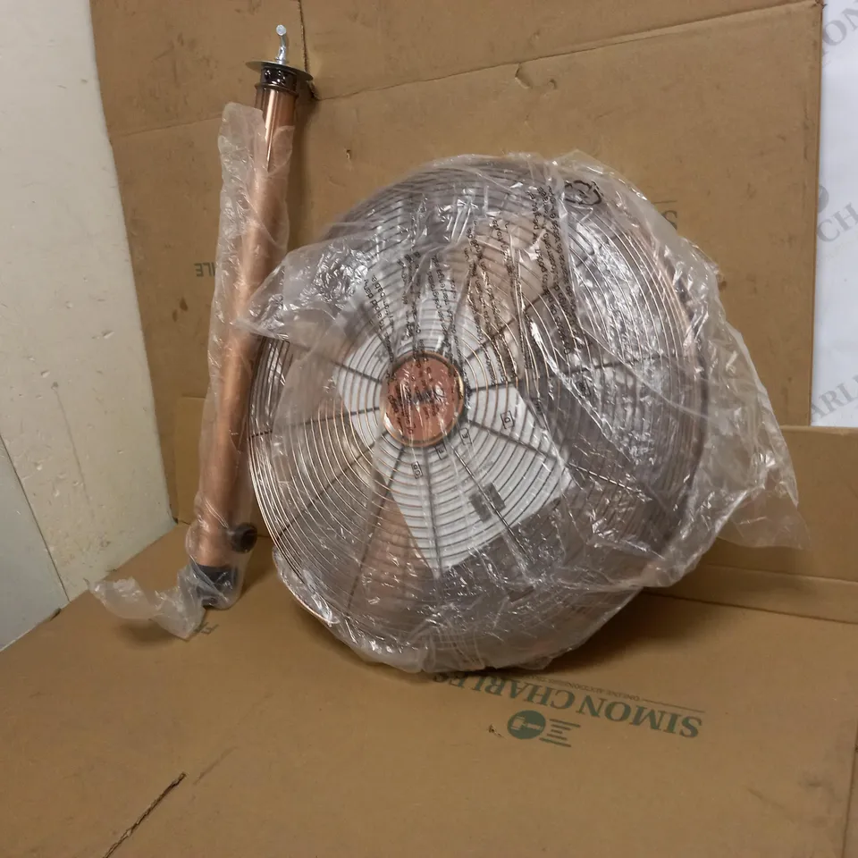 TOWER COPPER METAL PEDESTAL FAN 