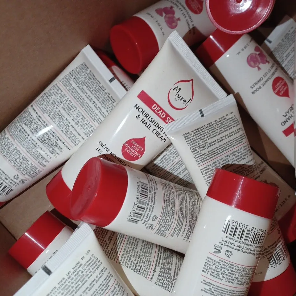 LOT OF APPROX 14 X 100ML MYREL DEAD SEA ENRICHED WITH POMEGRANAT EXTRACT HAND & NAIL CREAM 