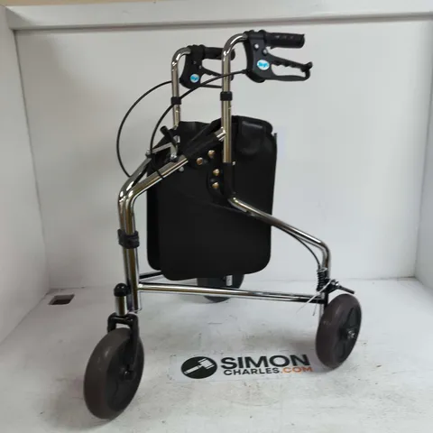 ROLLATOR WALKER WITH BLACK BAG β 3-WHEEL CHROME FRAME