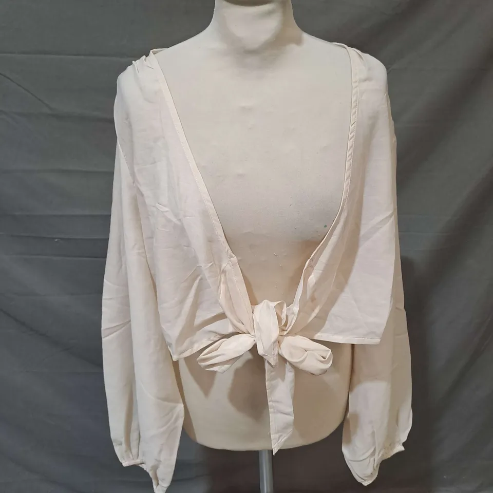 VERA MODA BEACH TIE TOP IN PUMICE STONE SIZE XXL