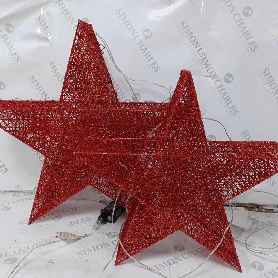 HOME REFLECTIONS PRE LIT SET OF OVERSIZED GLITTER STARS