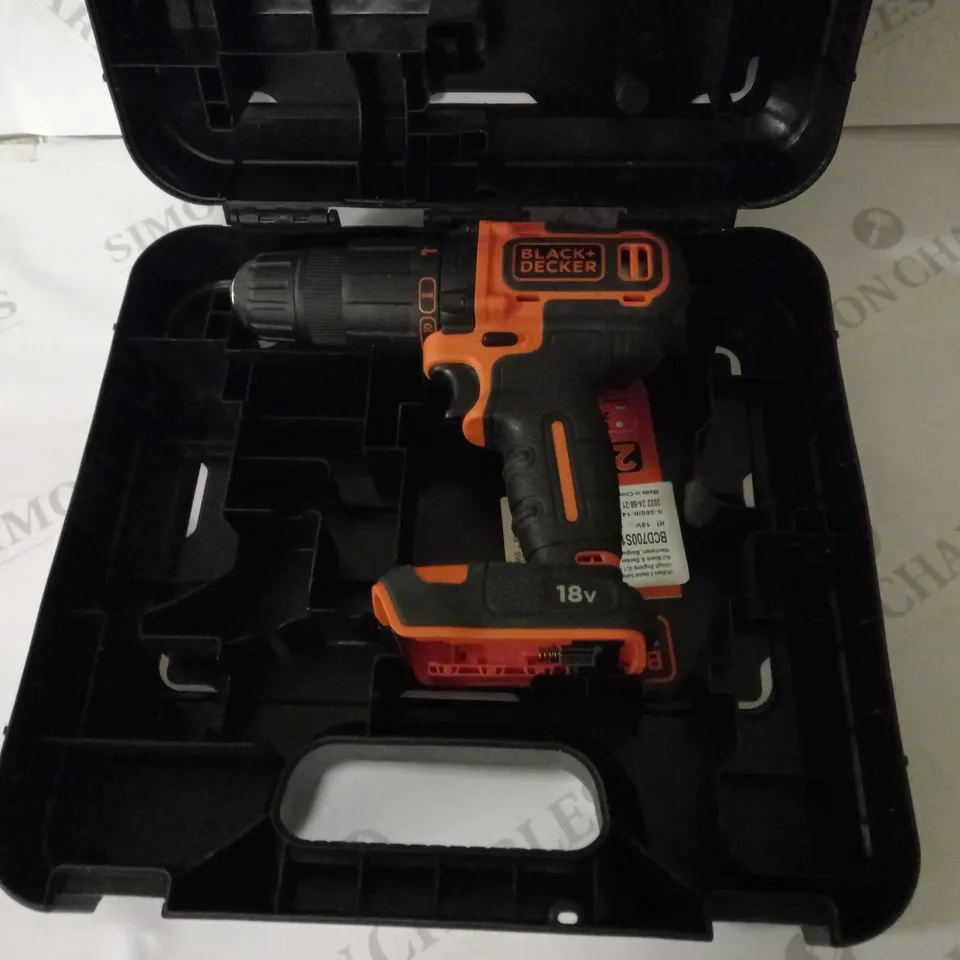 BLACK+DECKER 18 V CORDLESS 2-GEAR COMBI HAMMER DRILL POWER TOOL (BCD70051K)