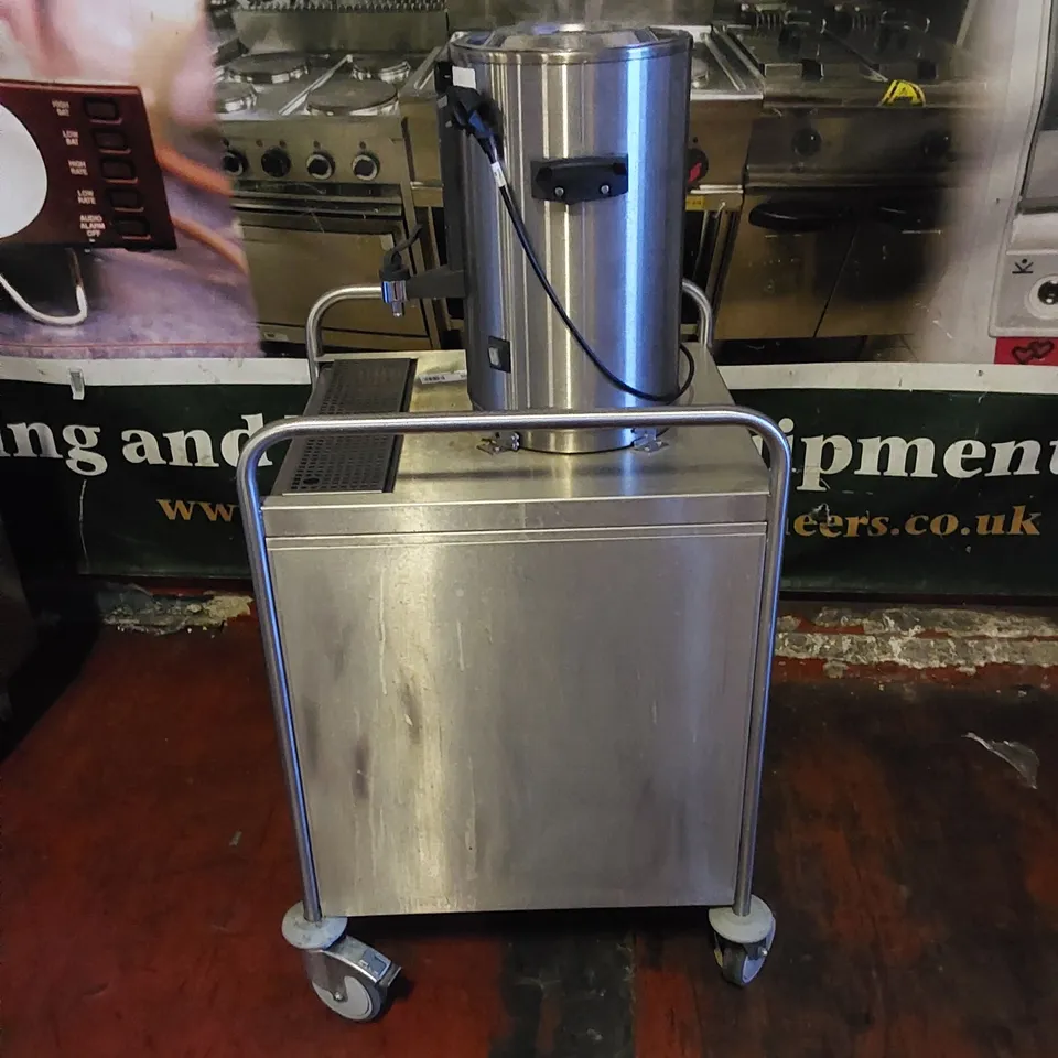 COMMERCIAL STAINLESS STEEL CATERING TROLLEY WITH HOT WATER BOILER DISPENSER 