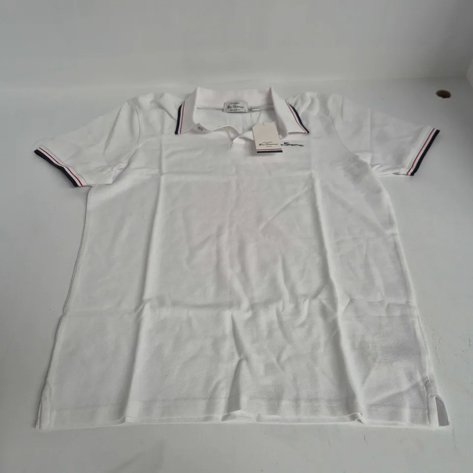 BEN SHERMAN REGULAR FIT POLO IN WHITE - LARGE