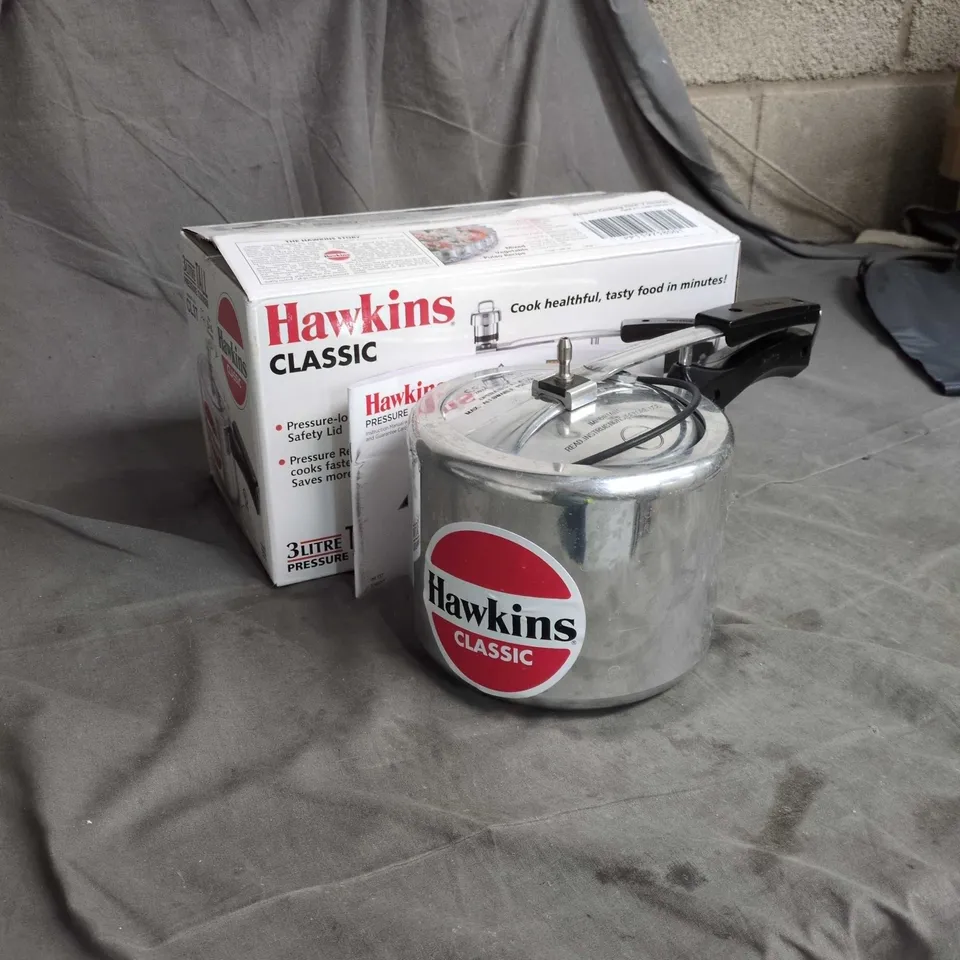 HAWKINS CLASSIC 3 LITRE TALL PRESSURE COOKER – BOXED