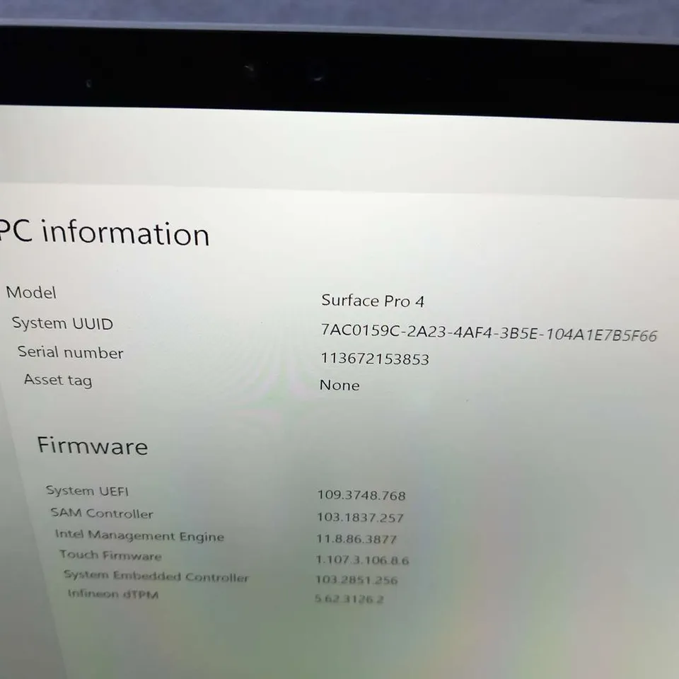 MICROSOFT SURFACE PRO 4 128GB