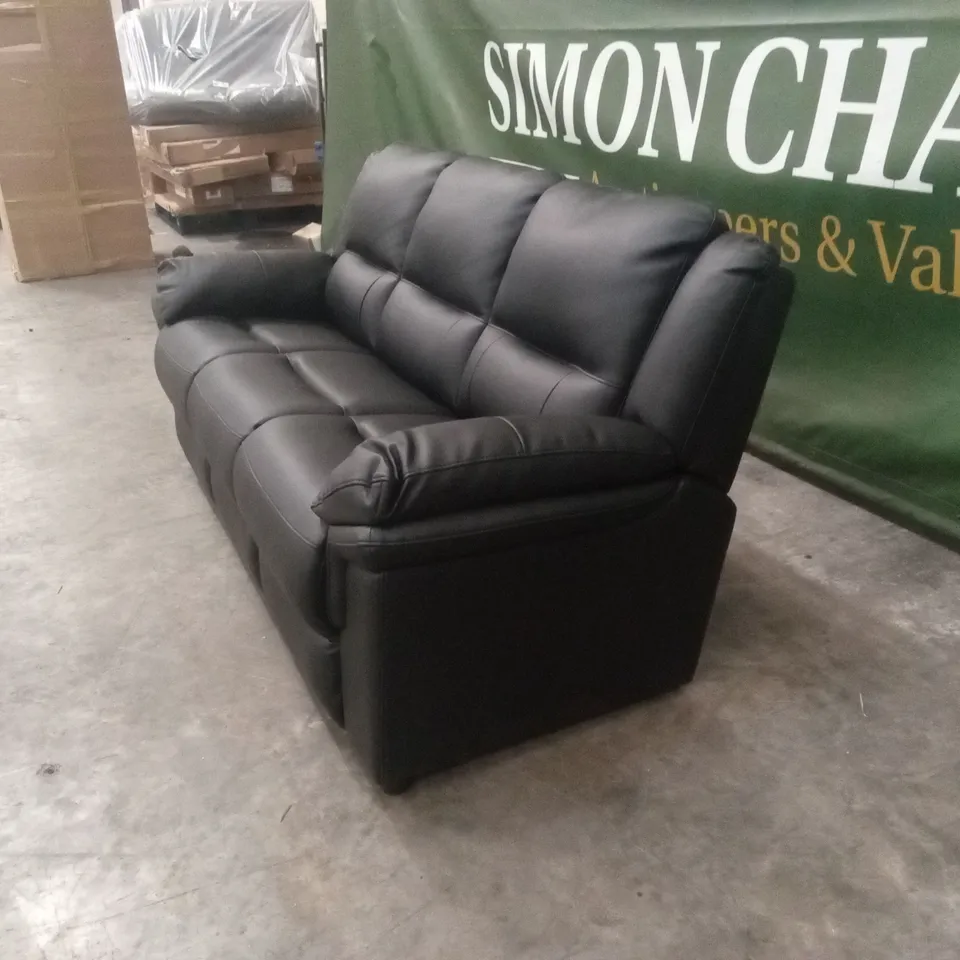 ALBION LUXURY FAUX LEATHER HIGH BACK 3 SEATER SOFA RRP £599